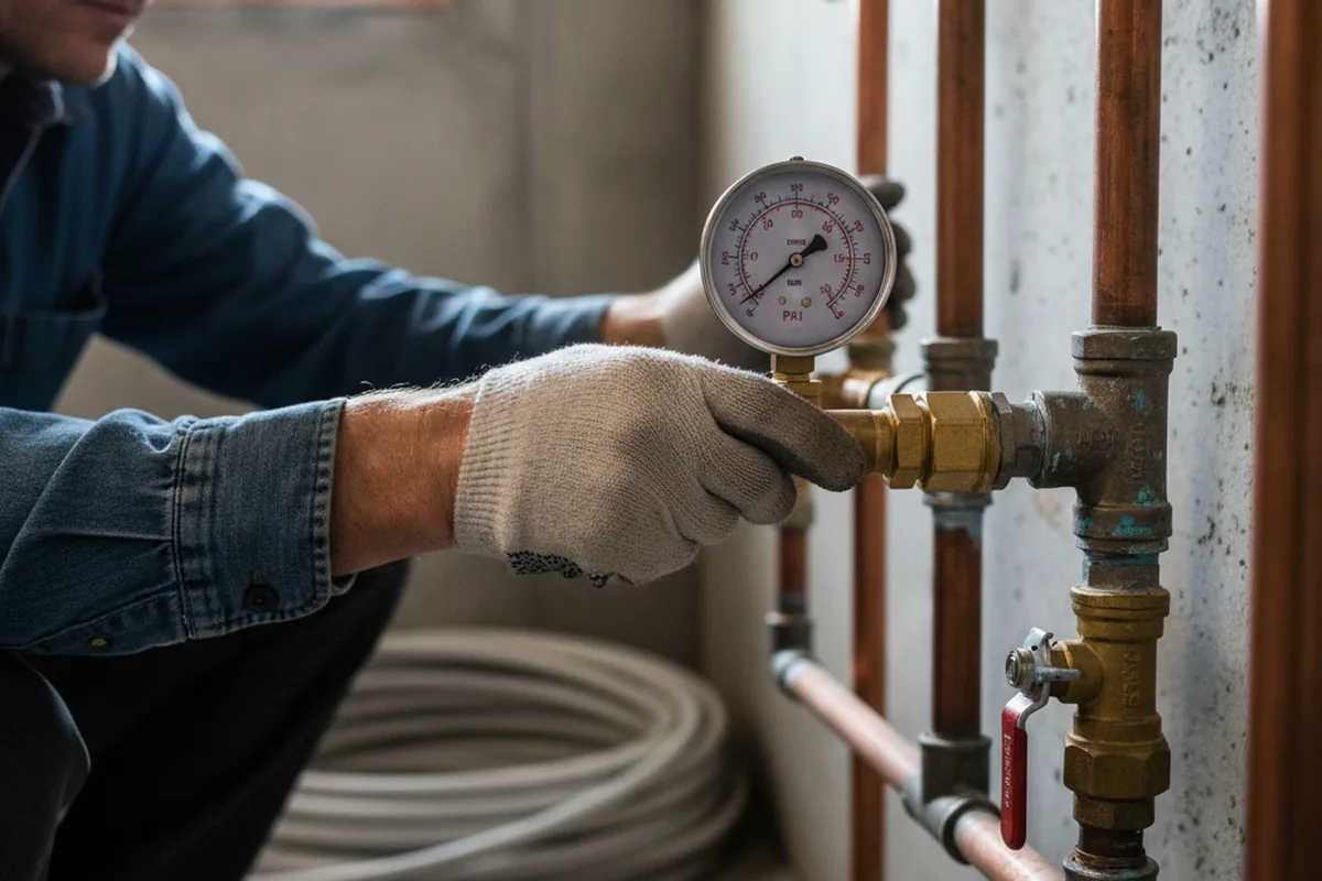 Pressure testing a repaired line during Water Line Repair in Birch Run